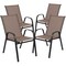 Flash Furniture 7PC Patio Set-55" Glass Table, 6 Brown Chairs TLH-089REC-303CBN6-GG - alternate 6
